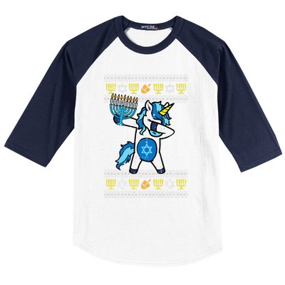 Jewish Unicorn Jewnicorn Hanukkah Chanukah  Baseball Sleeve Shirt