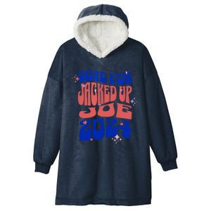 Jacked Up Joe 2024 Vote Biden President Political Hooded Wearable Blanket