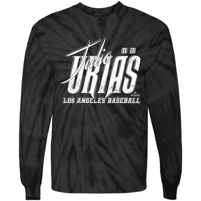 Julio Urias Los Angeles Baseball Rock Tie-Dye Long Sleeve Shirt