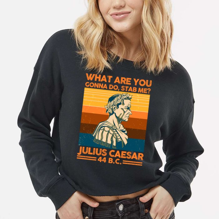 Julius Caesar What Are You Gonna Do Stab Me? Cropped Pullover Crew