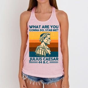 Julius Caesar What Are You Gonna Do Stab Me? Women's Knotted Racerback Tank