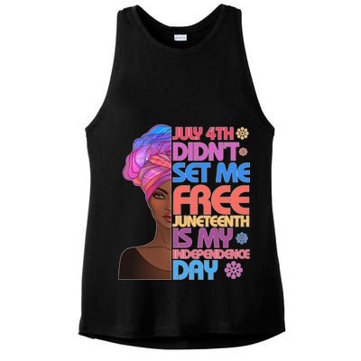 July 4th Didn't Set Me Free Juneteenth Ladies PosiCharge Tri-Blend Wicking Tank