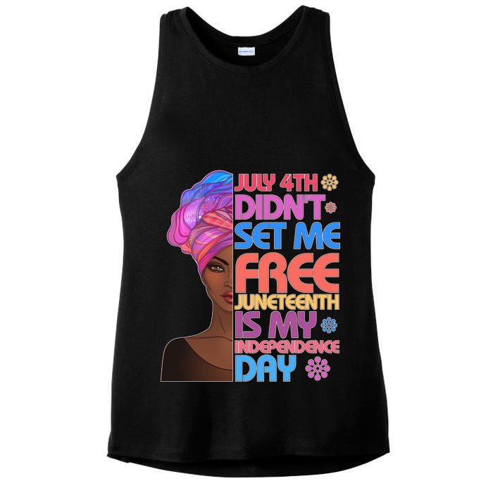July 4th Didn't Set Me Free Juneteenth Ladies PosiCharge Tri-Blend Wicking Tank