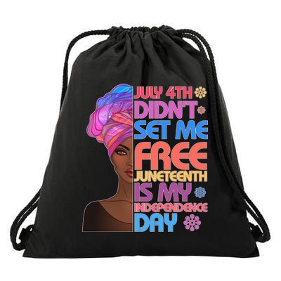 July 4th Didn't Set Me Free Juneteenth Drawstring Bag