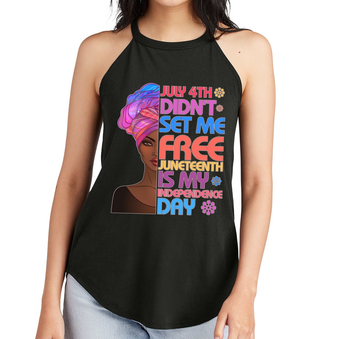 July 4th Didn't Set Me Free Juneteenth Women's Perfect Tri Rocker Tank
