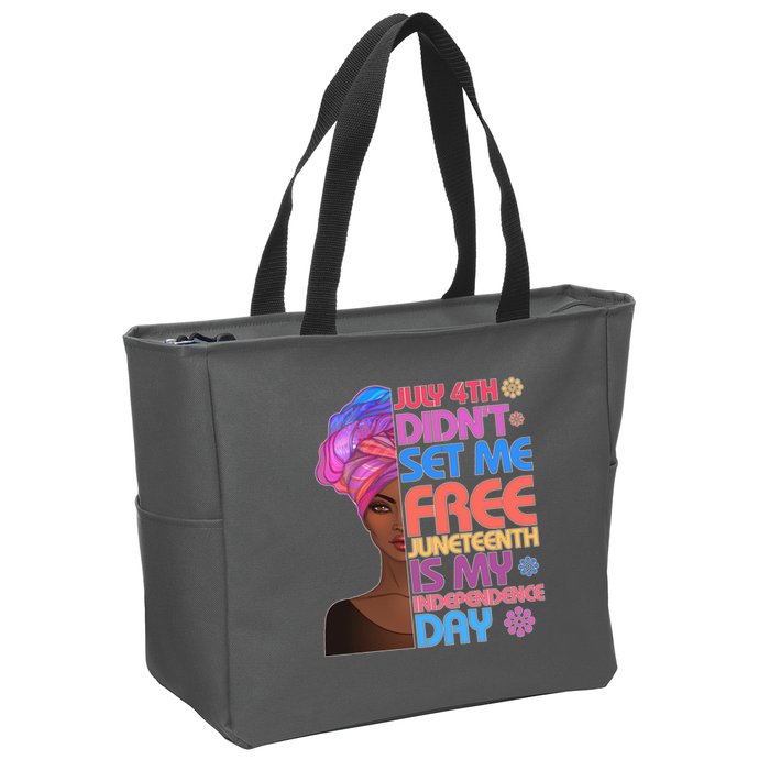 July 4th Didn't Set Me Free Juneteenth Zip Tote Bag