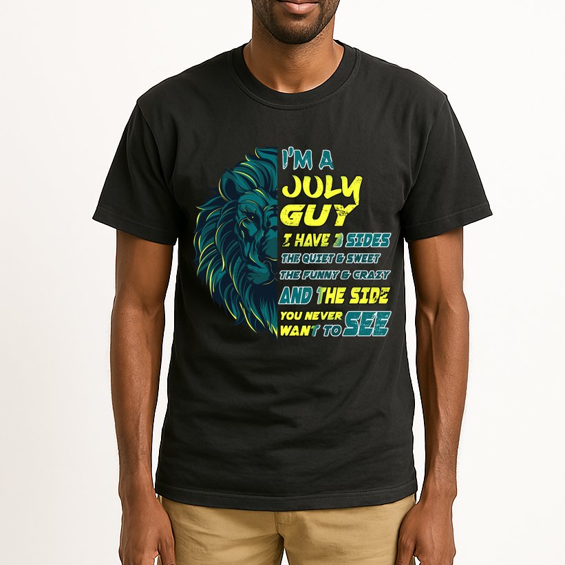July Birthday Guy Has 3 Sides Sweet Funny Crazy  Tall T-Shirt