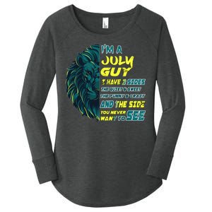 July Birthday Guy Has 3 Sides Sweet Funny Crazy  Women's Perfect Tri Tunic Long Sleeve Shirt