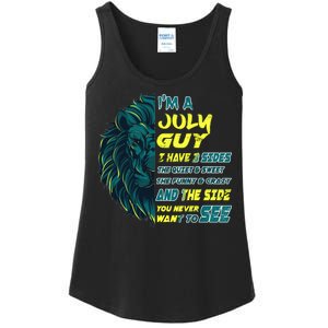 July Birthday Guy Has 3 Sides Sweet Funny Crazy  Ladies Essential Tank