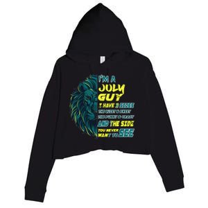 July Birthday Guy Has 3 Sides Sweet Funny Crazy  Crop Fleece Hoodie