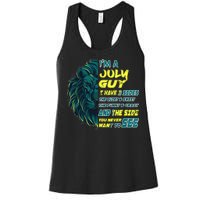 July Birthday Guy Has 3 Sides Sweet Funny Crazy  Women's Racerback Tank