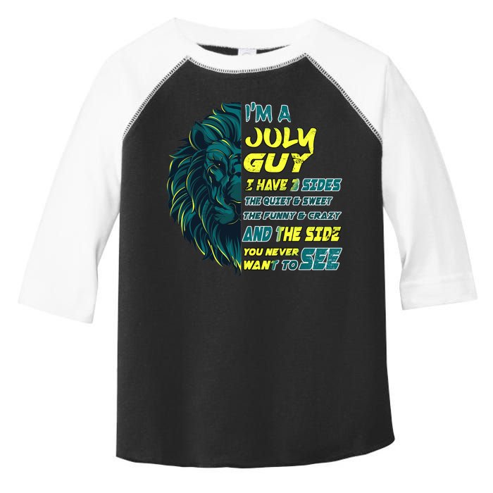 July Birthday Guy Has 3 Sides Sweet Funny Crazy  Toddler Fine Jersey T-Shirt