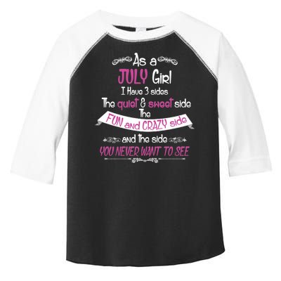 July Girl Sweet But Crazy Funny Birthday Toddler Fine Jersey T-Shirt