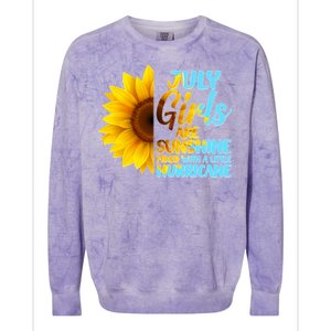 July Girls Are Sunshine Mixed With A Little Hurricane Colorblast Crewneck Sweatshirt