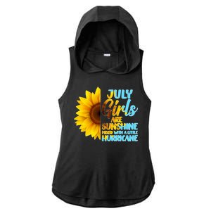 July Girls Are Sunshine Mixed With A Little Hurricane Ladies PosiCharge Tri-Blend Wicking Draft Hoodie Tank