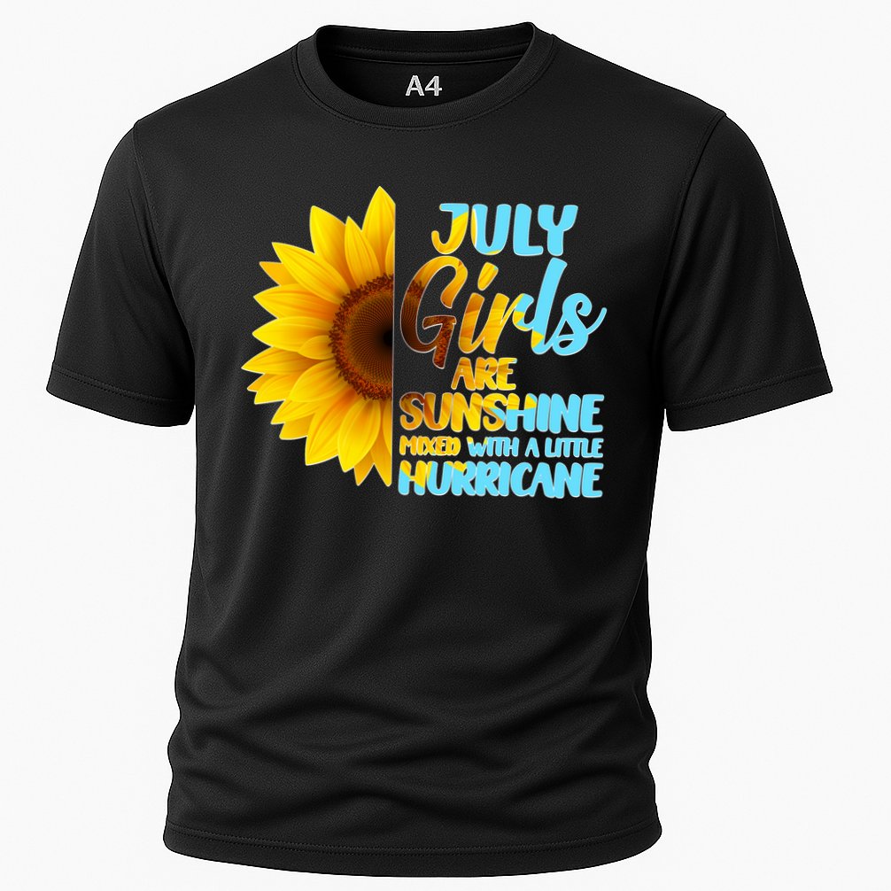 July Girls Are Sunshine Mixed With A Little Hurricane Cooling Performance Crew T-Shirt