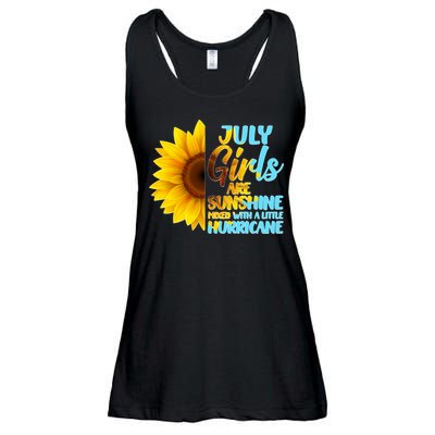 July Girls Are Sunshine Mixed With A Little Hurricane Ladies Essential Flowy Tank