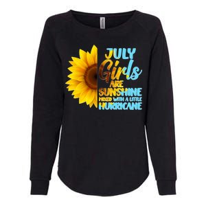 July Girls Are Sunshine Mixed With A Little Hurricane Womens California Wash Sweatshirt