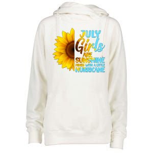 July Girls Are Sunshine Mixed With A Little Hurricane Womens Funnel Neck Pullover Hood