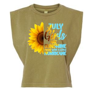 July Girls Are Sunshine Mixed With A Little Hurricane Garment-Dyed Women's Muscle Tee