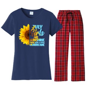 July Girls Are Sunshine Mixed With A Little Hurricane Women's Flannel Pajama Set