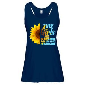 July Girls Are Sunshine Mixed With A Little Hurricane Ladies Essential Flowy Tank