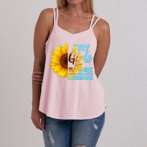 July Girls Are Sunshine Mixed With A Little Hurricane Women's Strappy Tank