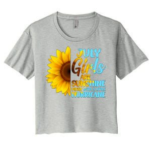 July Girls Are Sunshine Mixed With A Little Hurricane Women's Crop Top Tee