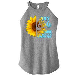 July Girls Are Sunshine Mixed With A Little Hurricane Women's Perfect Tri Rocker Tank