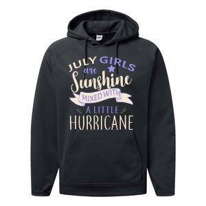 July Girls Are Sunshine Mixed With Hurricane Performance Fleece Hoodie