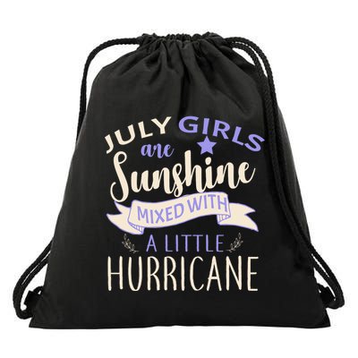 July Girls Are Sunshine Mixed With Hurricane Drawstring Bag