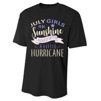 July Girls Are Sunshine Mixed With Hurricane Performance Sprint T-Shirt