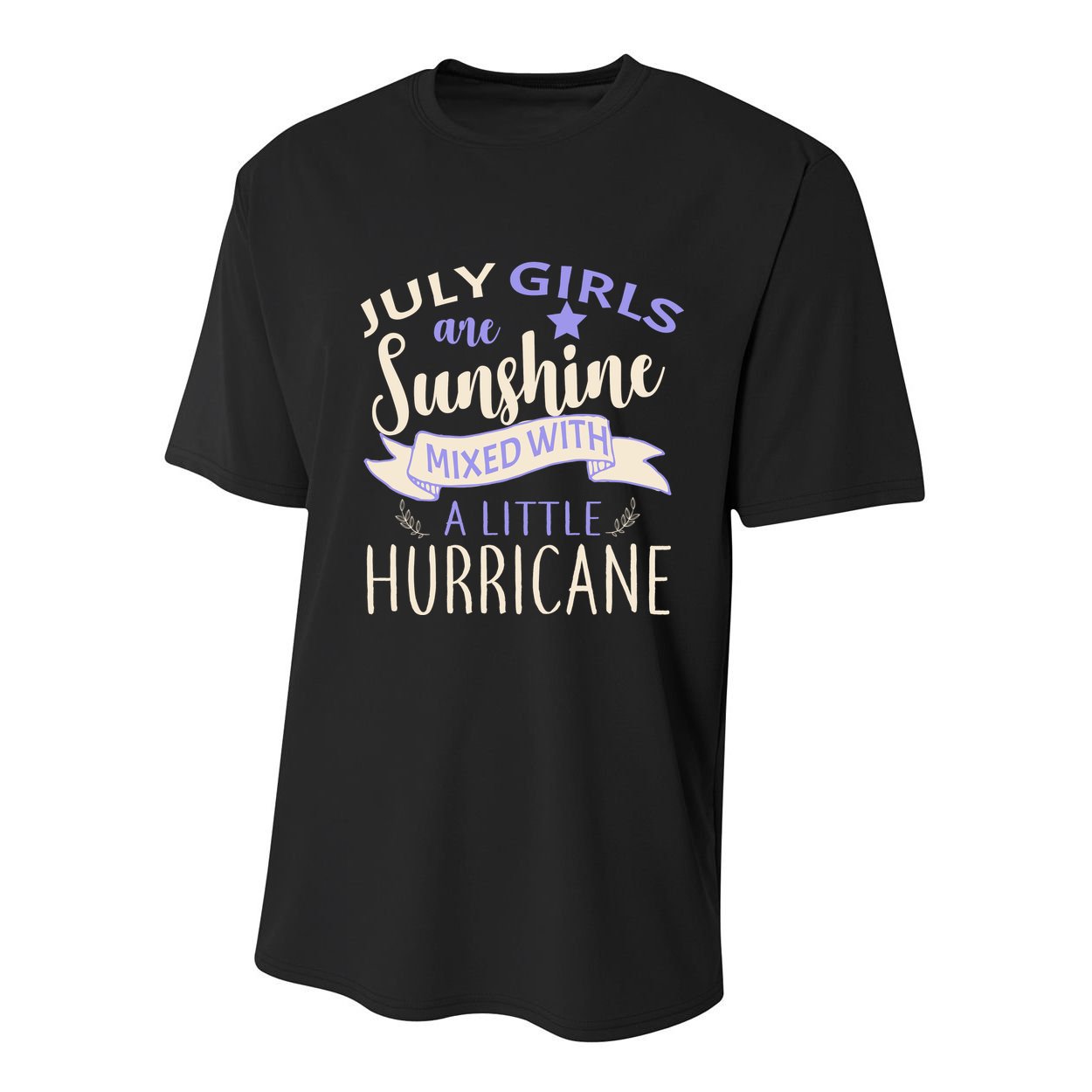 July Girls Are Sunshine Mixed With Hurricane Youth Performance Sprint T-Shirt