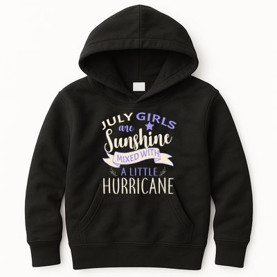 July Girls Are Sunshine Mixed With Hurricane Kids Hoodie