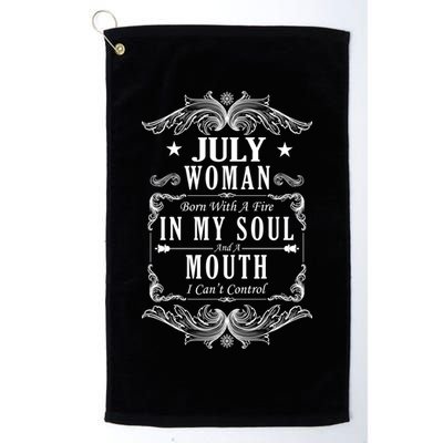 July Woman Funny Birthday Golf Towel