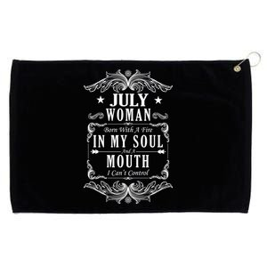 July Woman Funny Birthday Grommeted Golf Towel