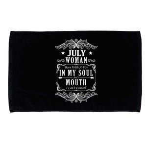 July Woman Funny Birthday Microfiber Hand Towel