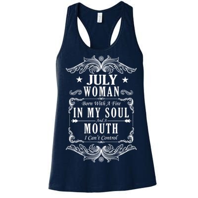 July Woman Funny Birthday Women's Racerback Tank