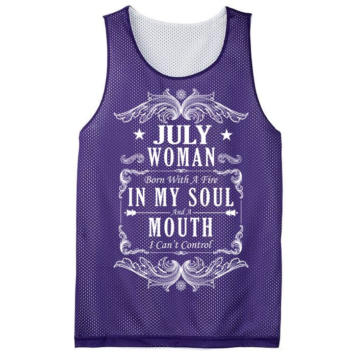 July Woman Funny Birthday Mesh Reversible Basketball Jersey Tank