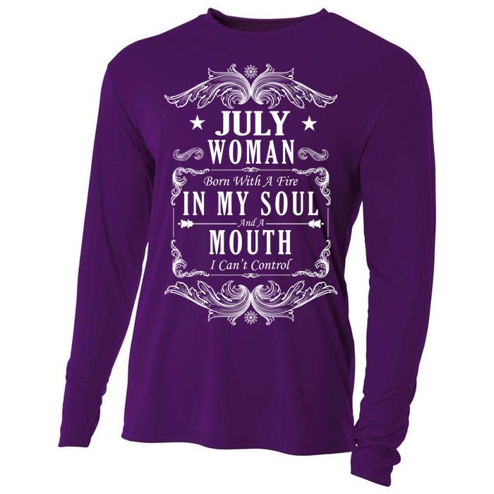 July Woman Funny Birthday Cooling Performance Long Sleeve Crew