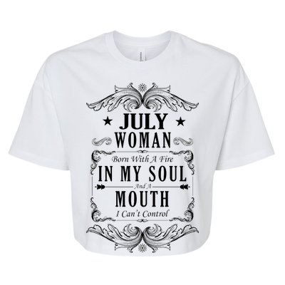 July Woman Funny Birthday Bella+Canvas Jersey Crop Tee