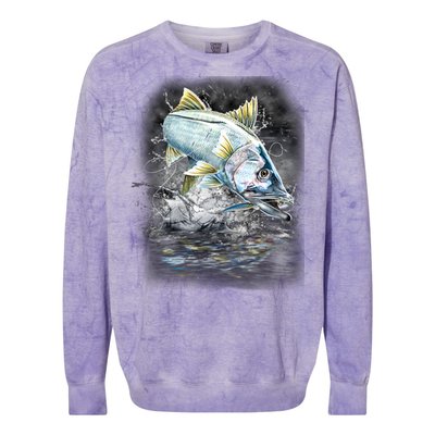 Jumping Snook - Fishing Colorblast Crewneck Sweatshirt