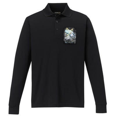 Jumping Snook - Fishing Performance Long Sleeve Polo