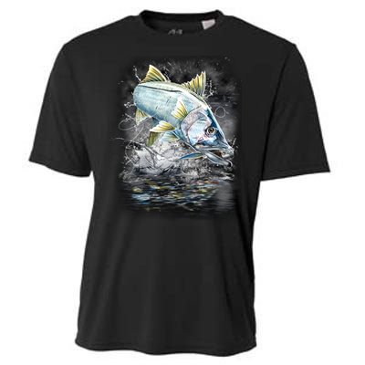 Jumping Snook - Fishing Cooling Performance Crew T-Shirt