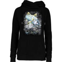 Jumping Snook - Fishing Womens Funnel Neck Pullover Hood