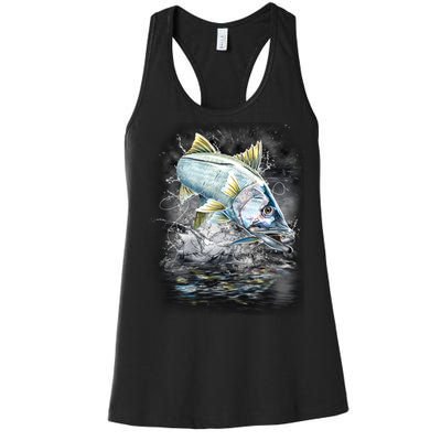 Jumping Snook - Fishing Women's Racerback Tank