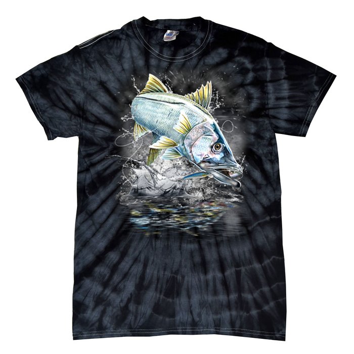 Jumping Snook - Fishing Tie-Dye T-Shirt