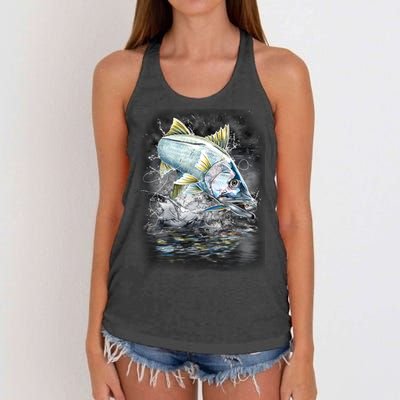 Jumping Snook - Fishing Women's Knotted Racerback Tank