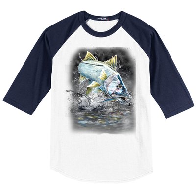 Jumping Snook - Fishing Baseball Sleeve Shirt