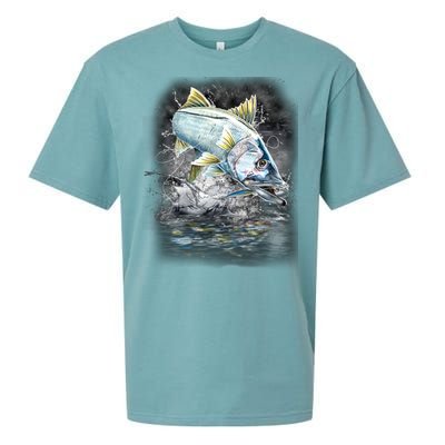 Jumping Snook - Fishing Sueded Cloud Jersey T-Shirt